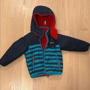 Patagonia Kids Reversible Puffer Jacket - Navy and Teal